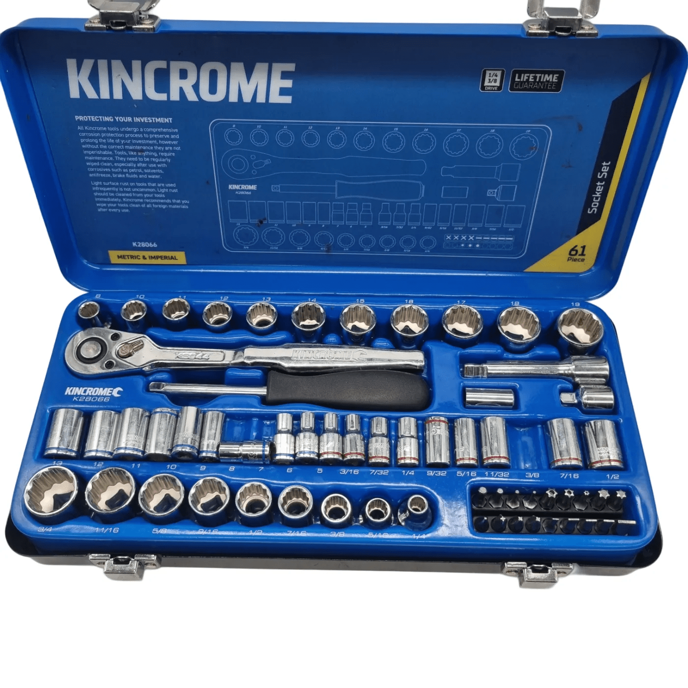KINCROME SOCKET SET K28066 BLUE 61PC – IN KINCROME TIN
