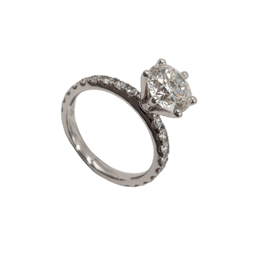 Ladies 18ct White Gold Round Brilliant Cut Labratory-Grown Diamond Engagement Ring 1.70ct G With Valuation