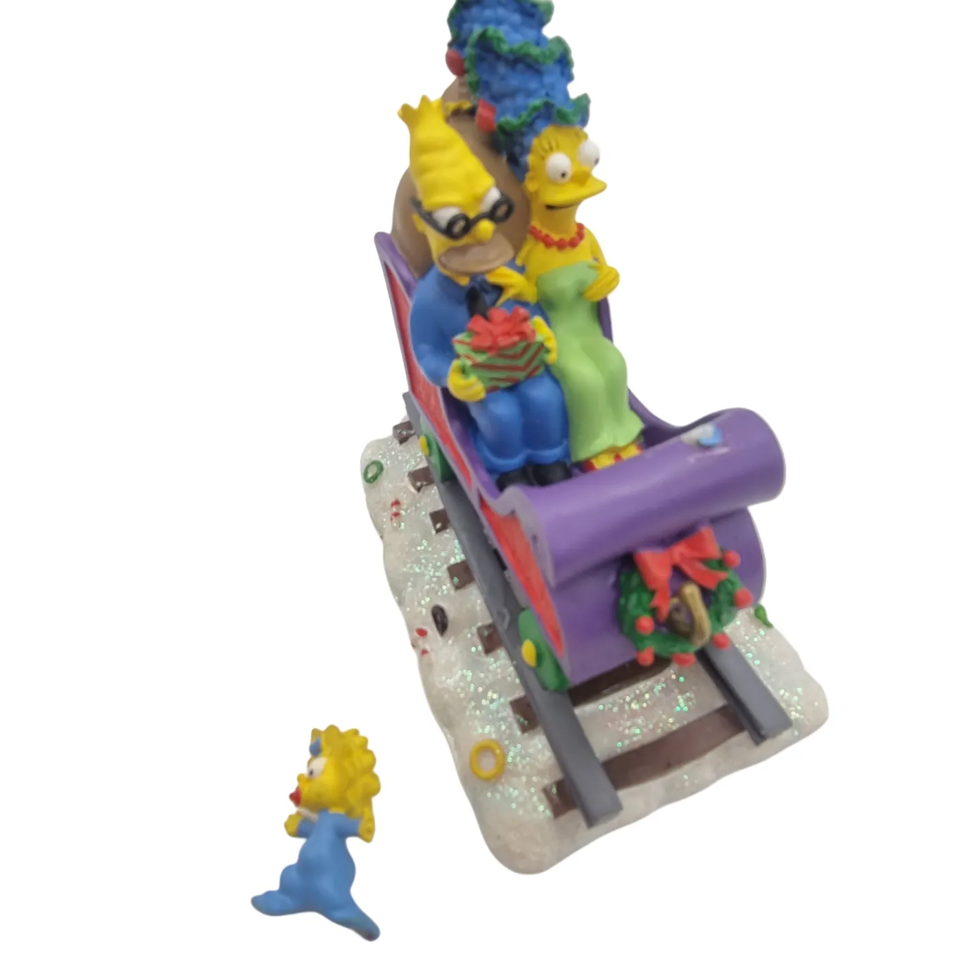 THE SIMPSONS SCULPTURE: ALL ABOARD FOR THE CHRISTMAS EXPRESS  Issue 4808C – With COA * Broken Part