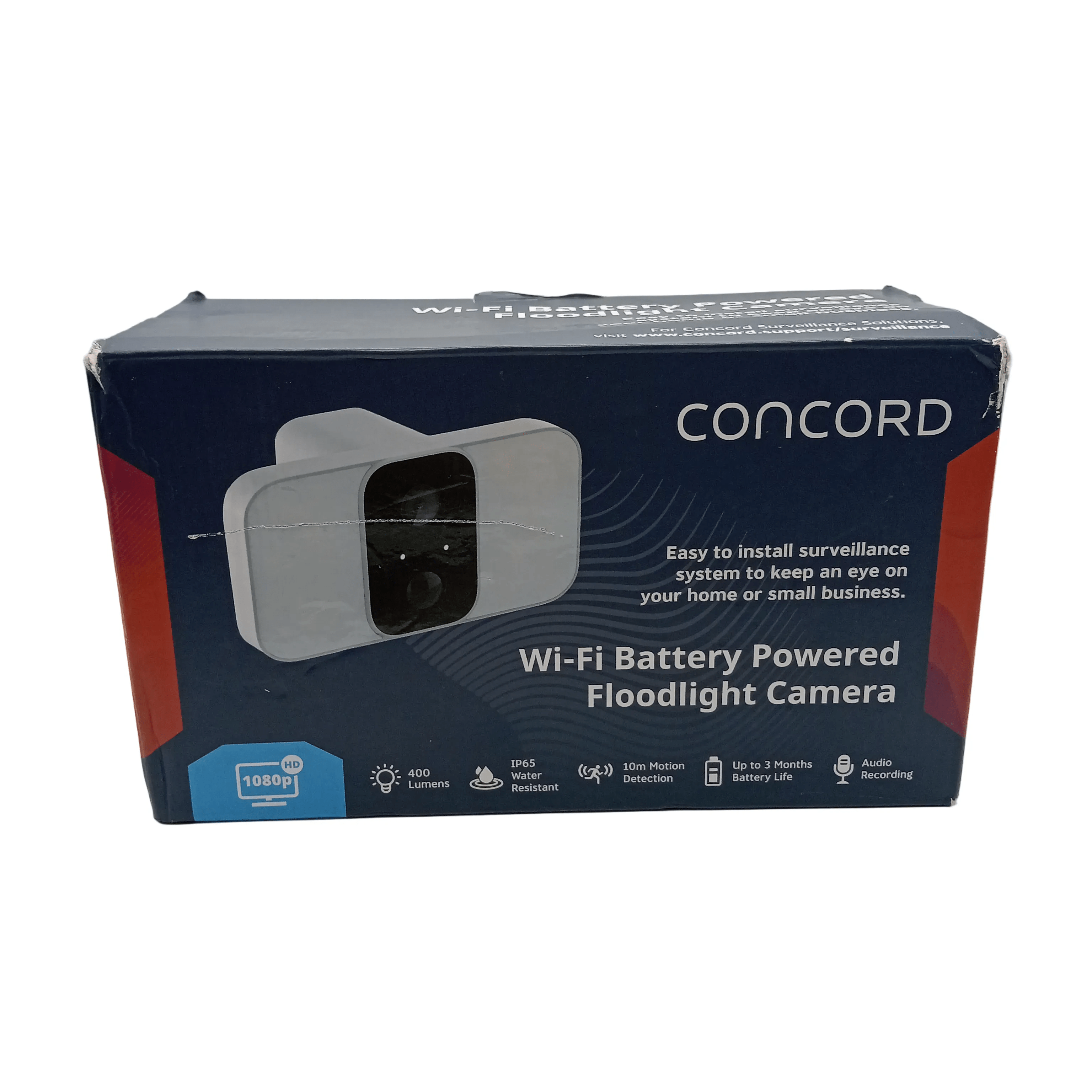 Concord Wi-Fi Battery Powered Floodlight Camera QC3918 In Box