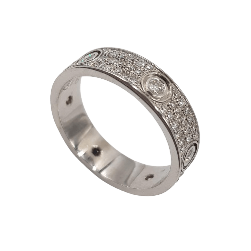 Mens 18ct White Gold Brilliant Cut Diamond Rub Over and Grain Set Ring 4.15ct TDW Z 1/2 With Valuation