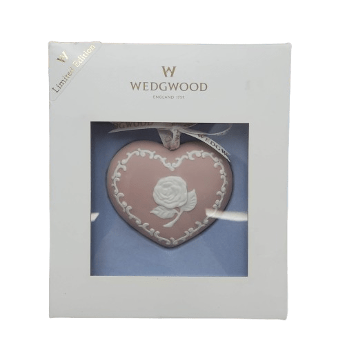 Wedgwood Pink Heart Rose 2010 Breast Cancer Ornament In Box