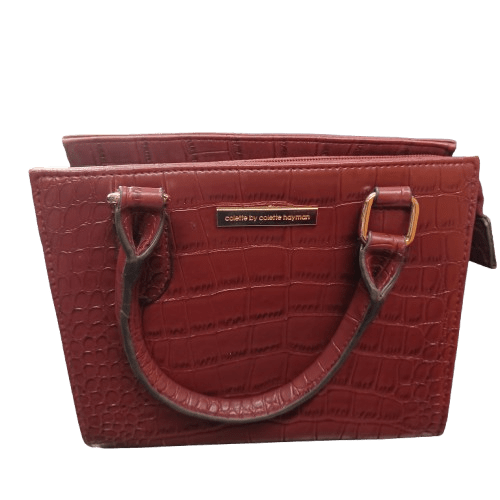 Ladies Colette By Colette Hayman Red Sia Tassel Mini Bag, Acceptable Condition, No Tassel OR Shoulder Strap, Some Stitching Coming Undone