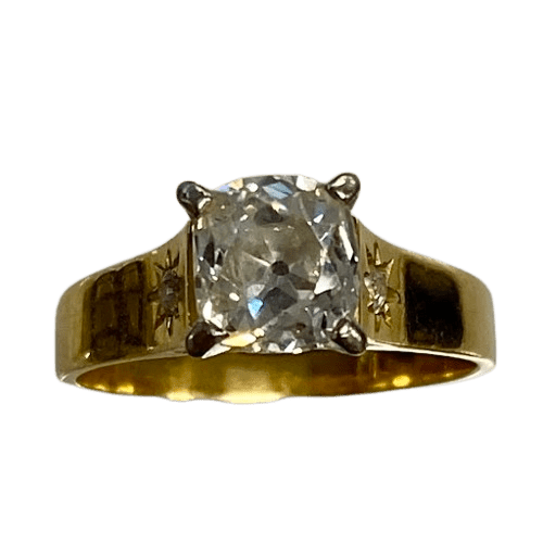 Ladies 18ct Yellow Gold 3 Stone Diamond Ring TDW 1.73ct Size Q With Valuation Certifcate