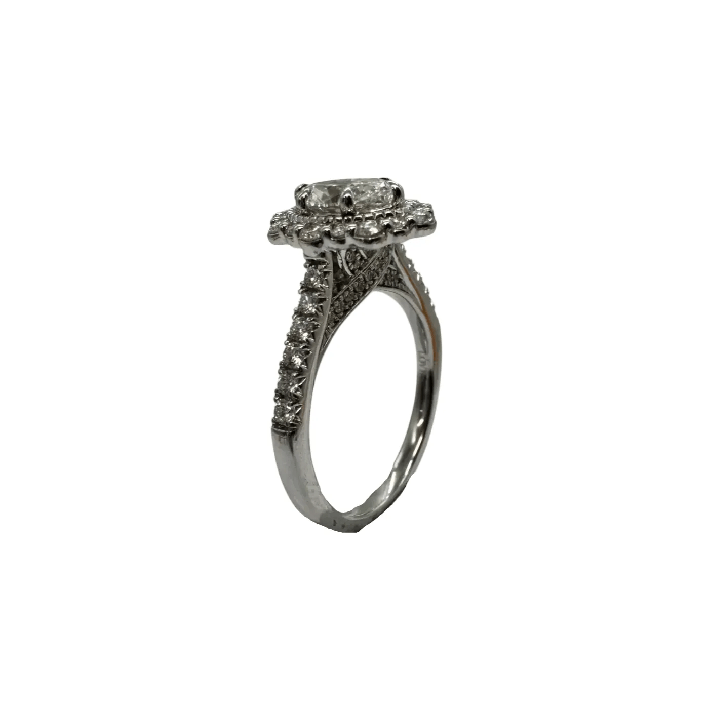 Ladies 18ct White Gold 57 Lab Grown Diamond Cluster Ring 1.51ct TLDW M 6 1/4 with Valuation – WL 1316536