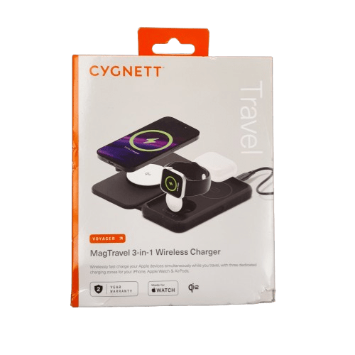 Cygnett MagTravel 15W 3-in-1 Wireless Charger – Black – (LN)