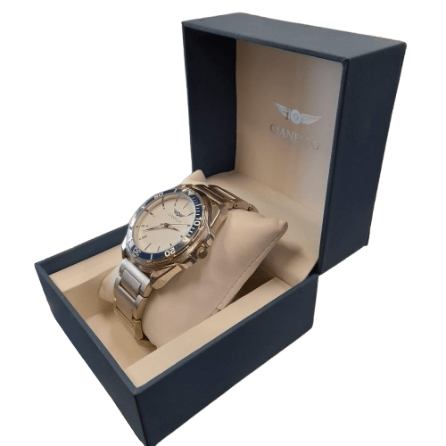 Gianello Men’s 45mm Silver Stainless Steel Diver Watch – GNL7772SS (GE 1348182)