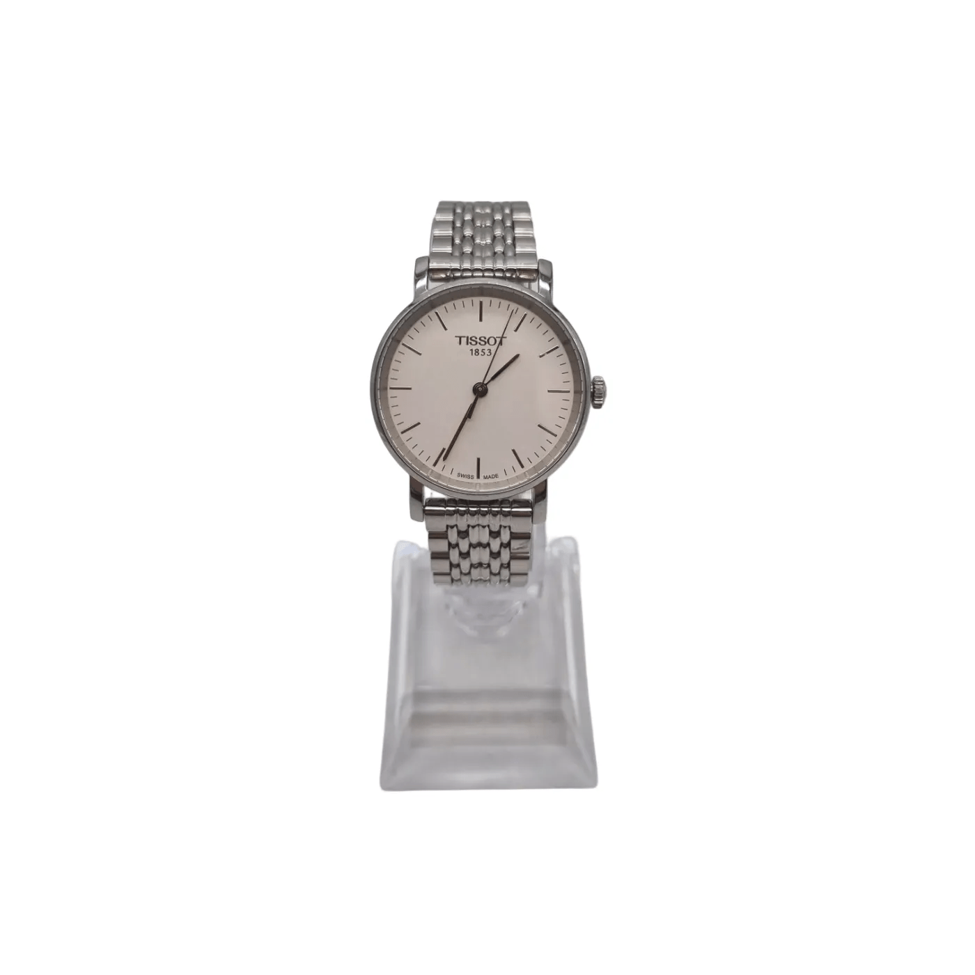 Tissot T109210A Swiss Made Women’s Silver All Stainless Steel White Dial Watch + Box