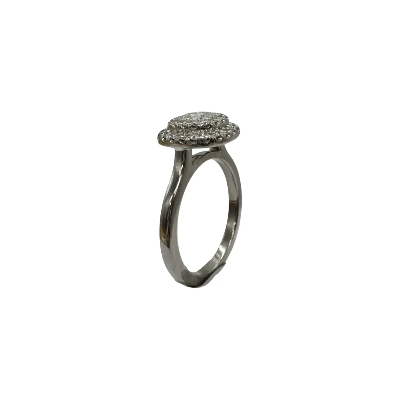 Ladies 18ct White Gold 38 Stone Diamond Cluster Ring 0.94ct TDW L 5 3/4 With Valuation – WL 1319291