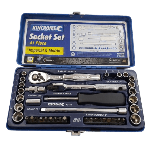 Kincrome K2141 41pc Imperial/Metric Socket Set Missing 5mm Socket, General Wear + Tear (CP 11346490)