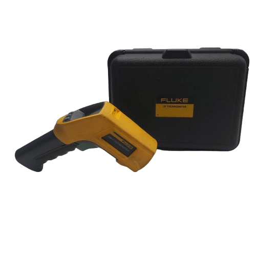 Fluke 568 IR Thermometer, Yellow, Good Condition Some Dirt, With Hard Case, USB Cable, K-Type Thermocouple Probe, Manual (NA 1284556)