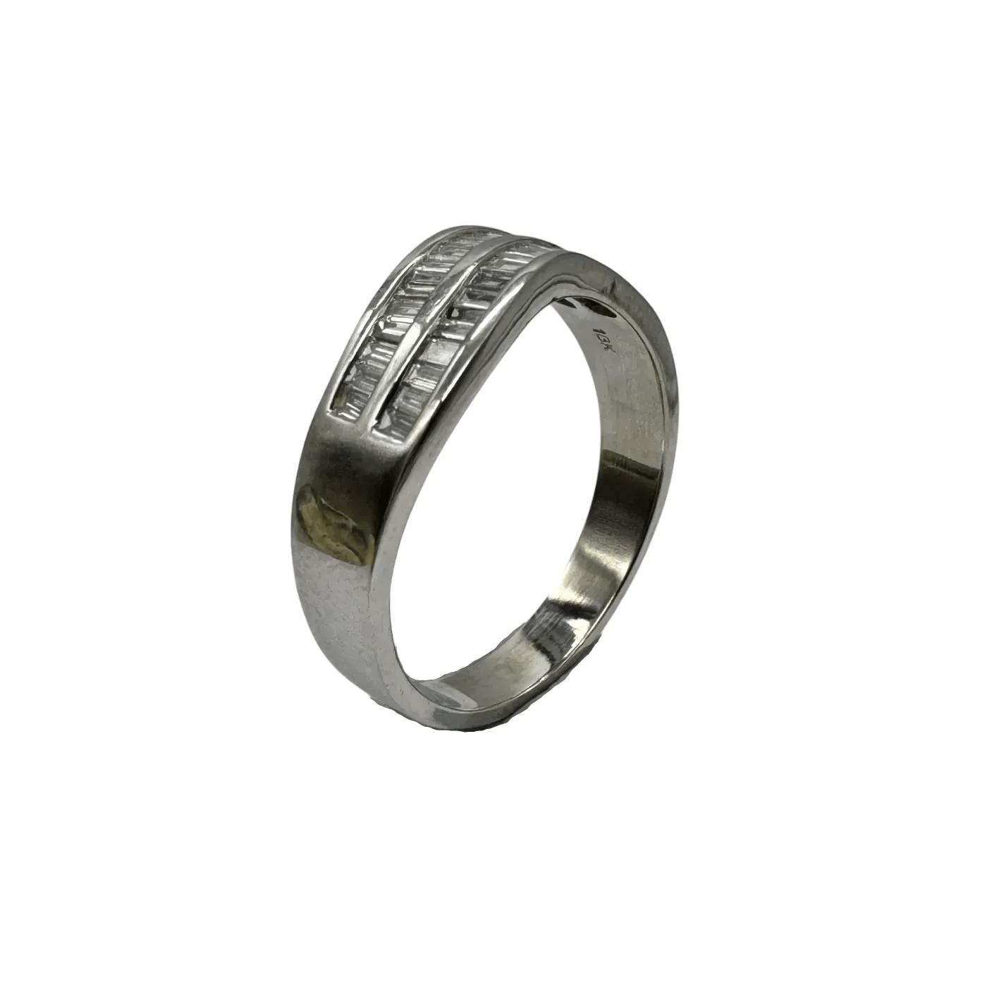 Ladies 18ct White Gold 35 Tapered Baguette Diamond Ring 0.50 TDW M 6 1/2 With Valuation (WR 1263684)
