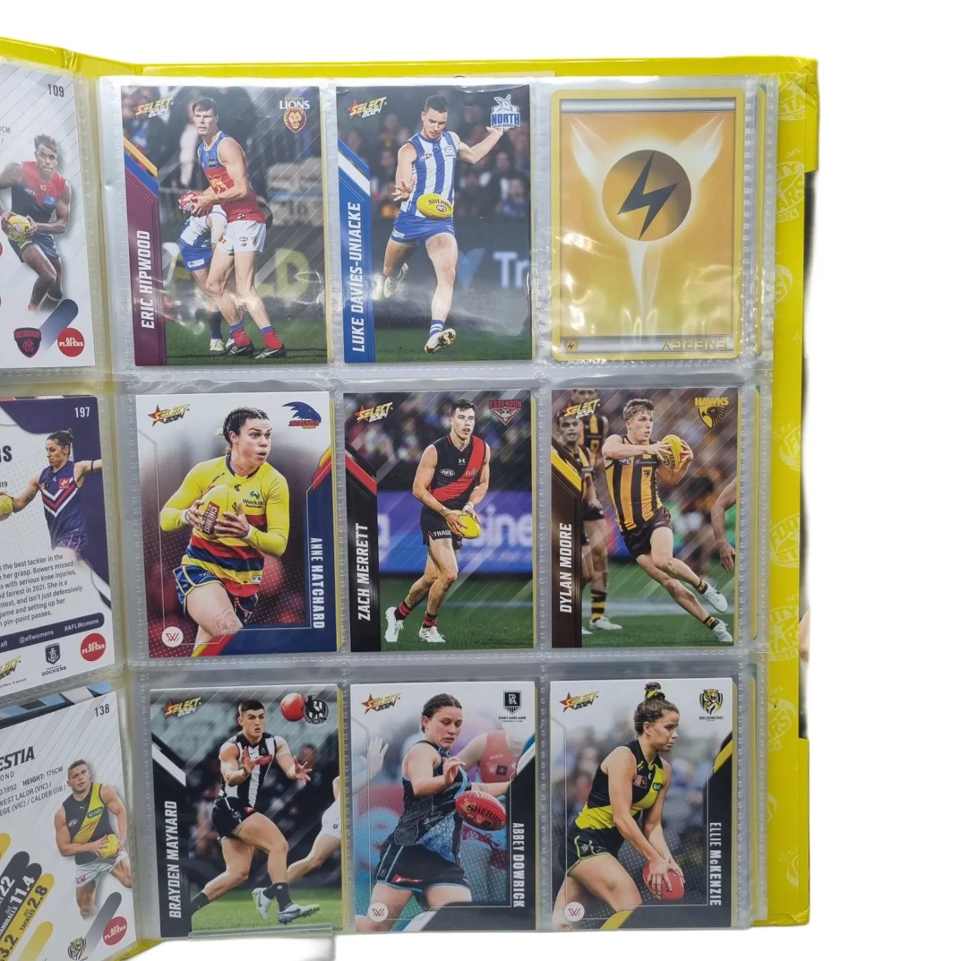 Brand Card Album – Yellow Select AFL Album with Assorted Cards (AFL, NRL, Pokémon, Cricket, Baseball) (WR 1345171)