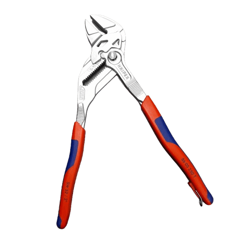 Knipex Plier Wrench, 250 mm Overall, Angled, Bent, Flat, Straight Tip, 52mm Jaw