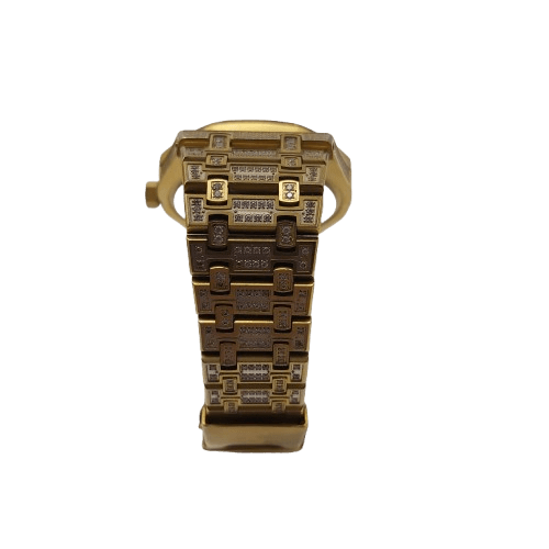 Unisex Saint Morta Watch – Gold – Iced *Ticking