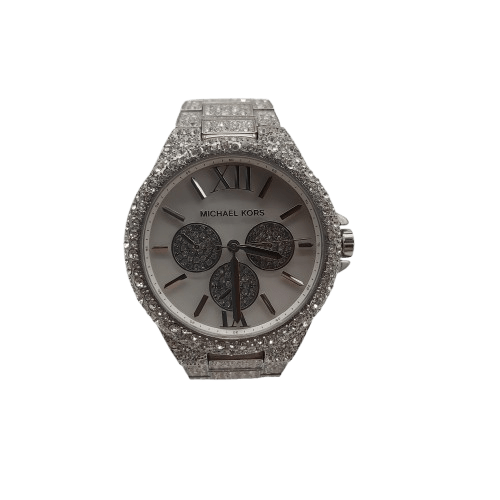 Ladies Michael Kors Iced Watch MK-6957 Silver With Box And Spare Link – Not Ticking