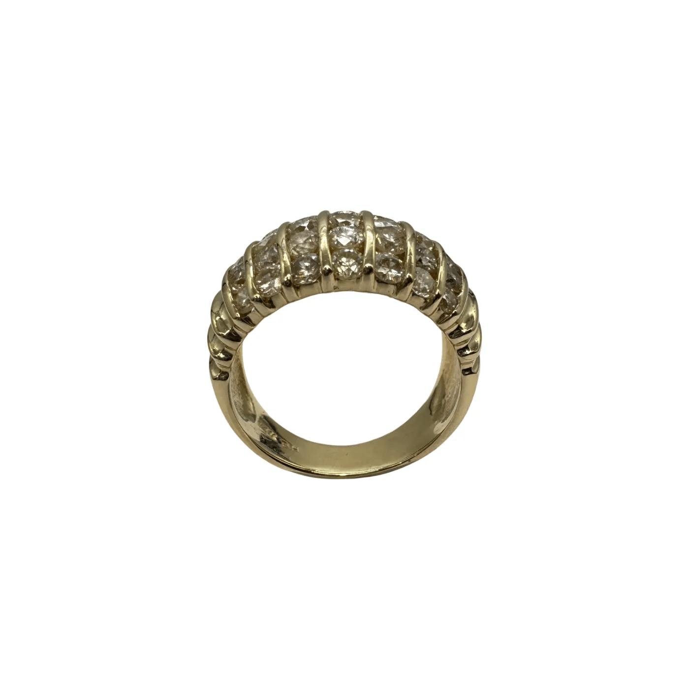 Ladies 14ct Yellow Gold 35 Stone Diamond Ring 2.20ct TDW L 6 With Valuation – WL 1320723