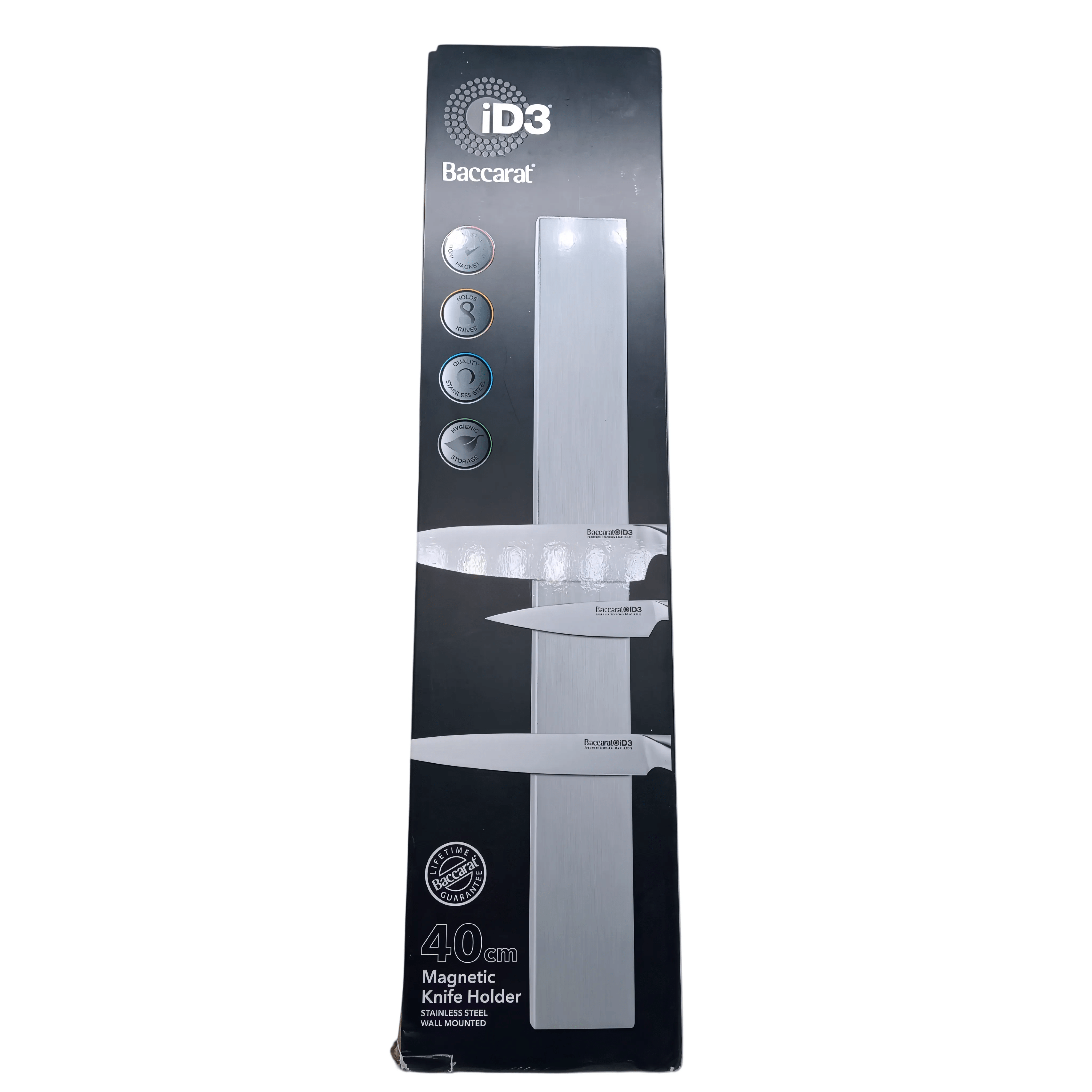 Baccarat iD3 Magnetic Knife Holder – 40cm Silver (In Box)  (WR 1346745)