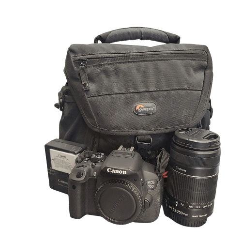 Canon Camera DS126431 With Bag, Charger, Battery And Lens 55-250mm