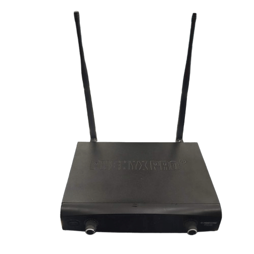 Phenyx Pro PTU-52-2H Wireless UHF Microphone System, Black, Very Good Condition With Hard Case, 2x Mic, Euro PSU, 2x Audio Technica Headphones