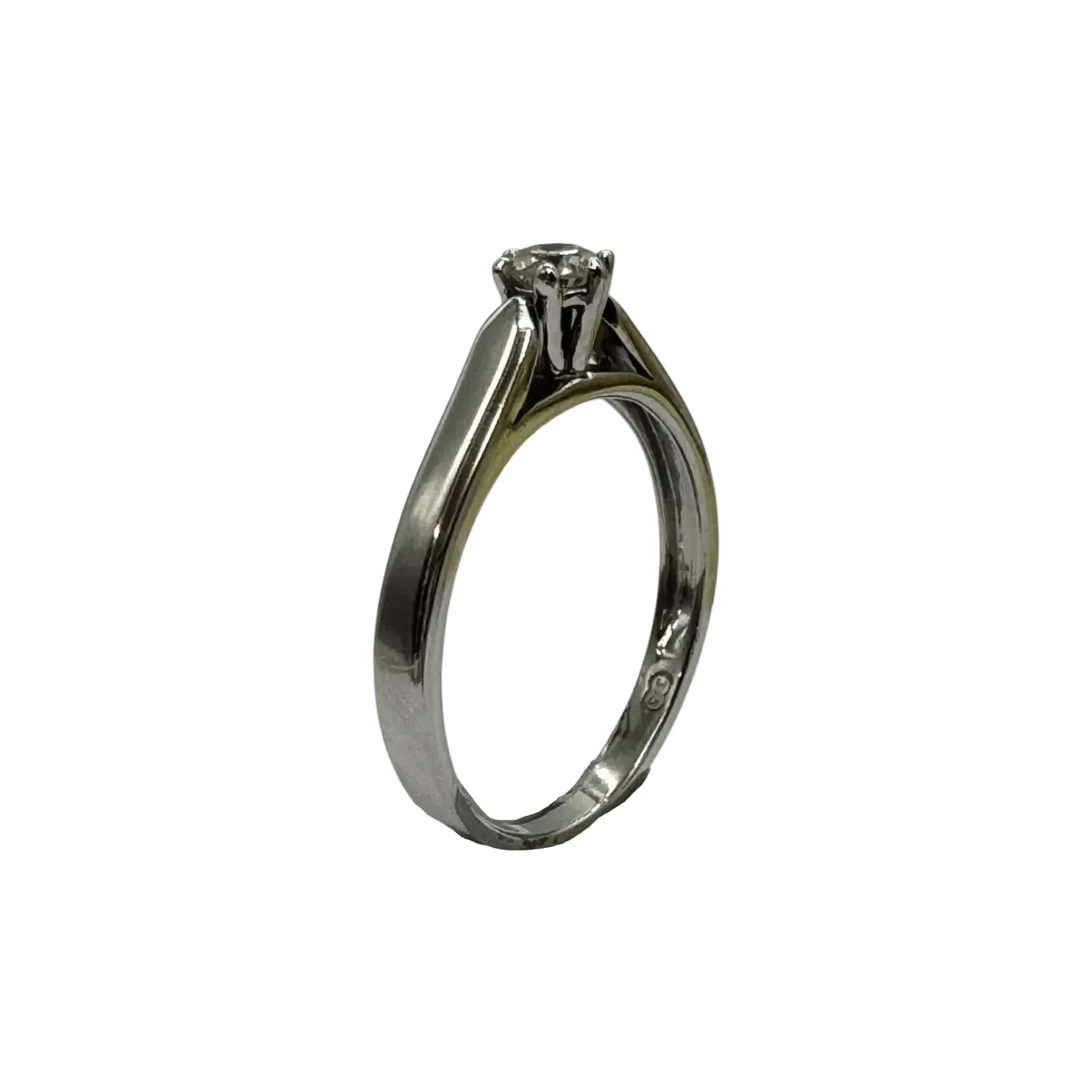 Ladies 9ct White Gold Brilliant Cut Solitare Diamond Ring M 6 1/4 with Valuation – WL