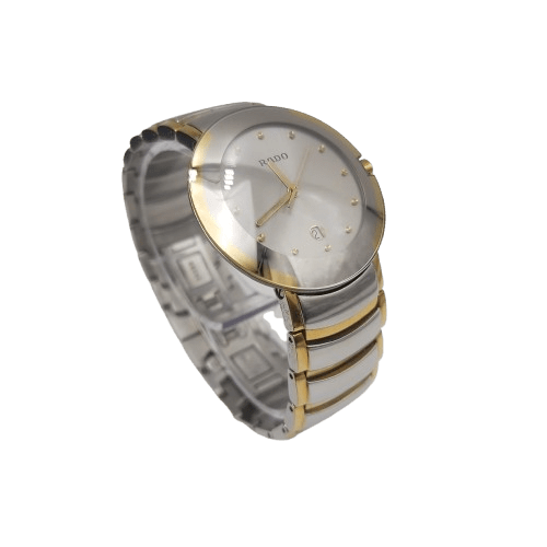 Rado Silver and Gold Watch – Model 129.0533.3, White Face, Metal Band, Box, Extra Links & Warranty Card