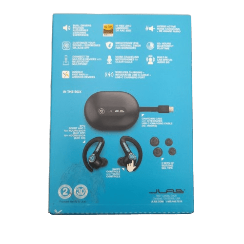 JLab Epic Sport ANC 3 In-Ear Headphones (Black) (JN)