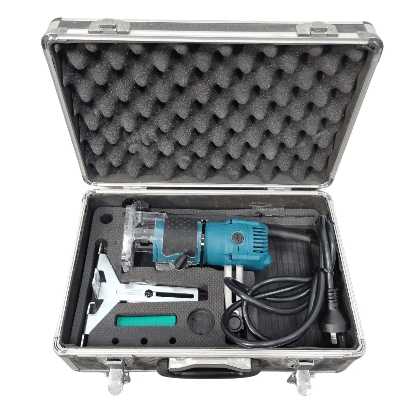 Makita 3709 1/4-Inch 4.0-A Corded Laminate Trimmer + Case + Attachments (WR 1350424)
