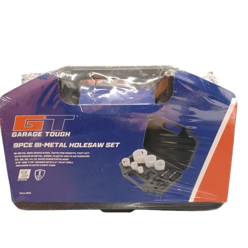 Garage Tough GT1134 9 Piece Bi-Metal Holesaw Set, Like New Still Sealed (LE 1350062)
