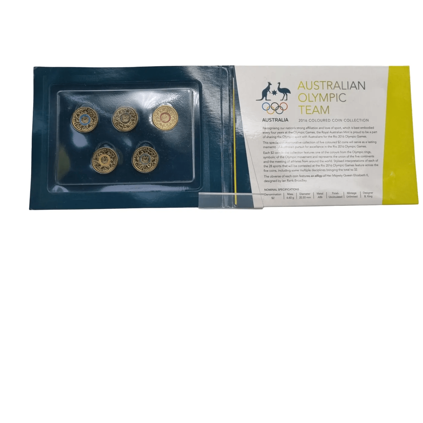 Royal Australian Mint Coin Set – 2016 Coloured Coin Collection Australian Olympic Team (WR 1348460)