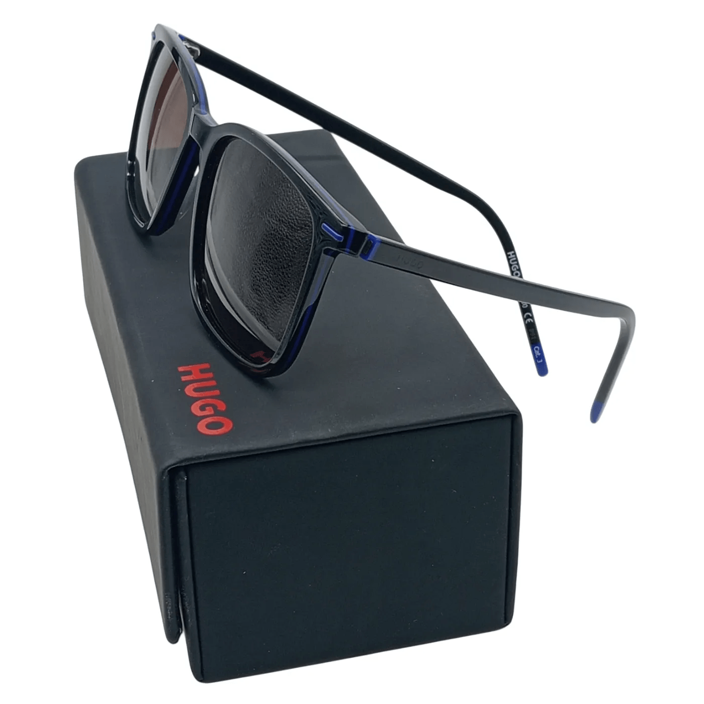 HUGO Men’s Sunglasses – Black/Blue with Box   (WR 1342310)