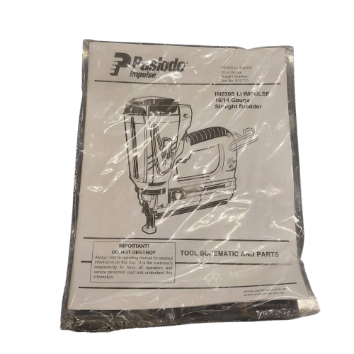 Paslode B20722 Bradder Trimmaster 16GA Kit, Acceptable Condition, Some Wear + Tear, With Hard Case, 2x Batteries, Charger, Safety Goggles, Manual, Short Brad Adaptor