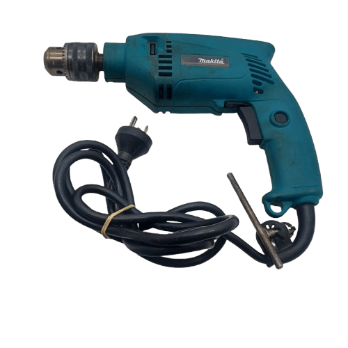 Makita Hammer Drill HP1500, 240v Corded, Blue, General Wear With Engraved Number + Sharpie, With Handle + Hard Case (LE 1356287)