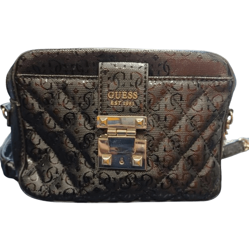 Ladies Guess Tiggy Crossbody Bag SG741014, Black, With Strap, Good Condition (LE 1342673)