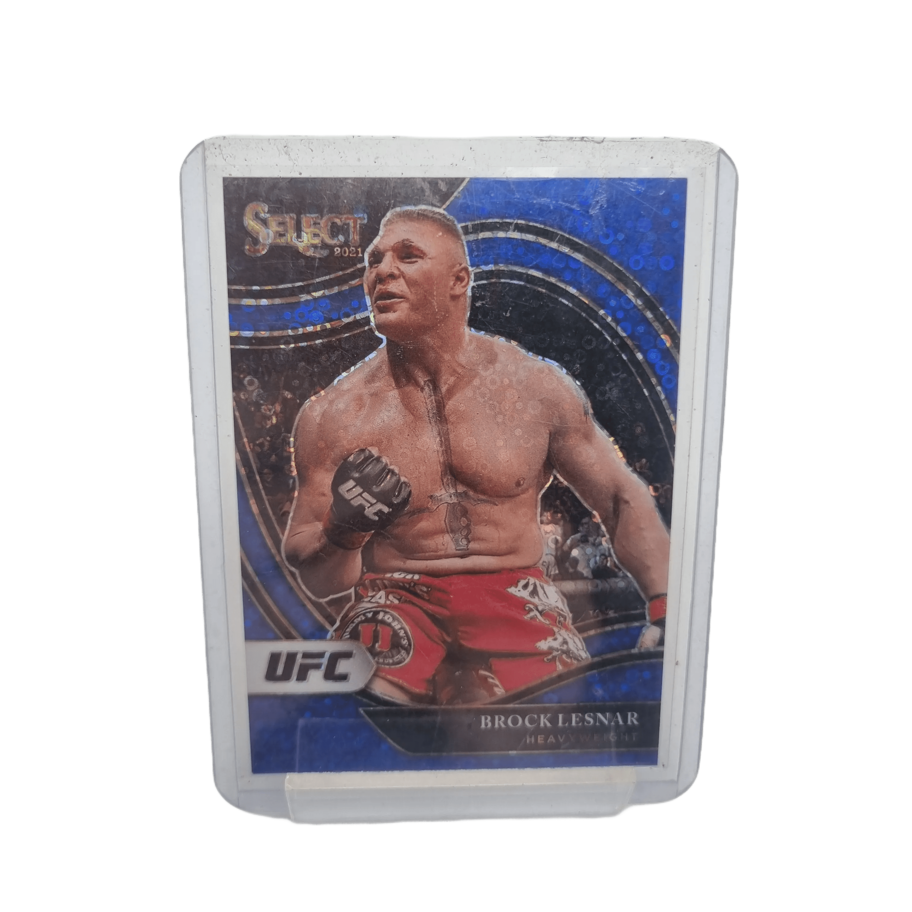 Brock Lesnar 2021 Panini Select UFC Octagonside Blue Prizm Card #250 (Ungraded)