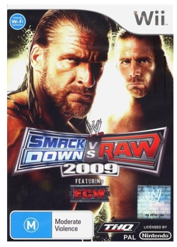 W Smackdown Vs Raw 2009 Wii Game Good With Manual
