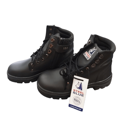 Men’s Steel Blue Argyle Zip Boots Style 312152-S2, Black, Like New With Tags + Box, Size AU 9.5/US 10.5/EUR 44 (WR 1342964)
