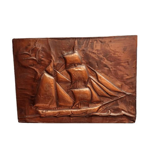 Cooper Designed Ship Picture on Wood Flower Image Design