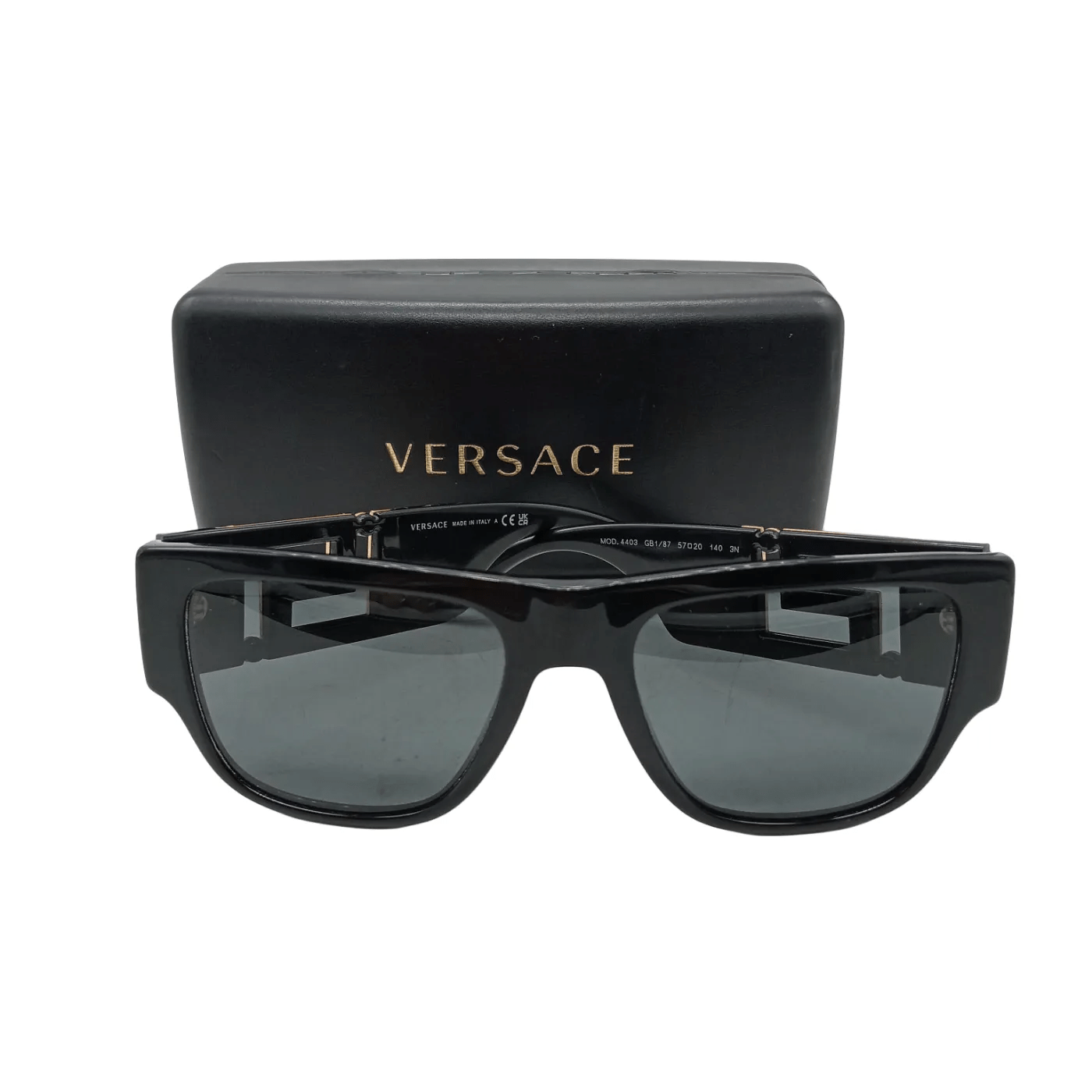 VERSACE SUNGLASSES VE4403 BLACK/GOLD + CASE + CLOTH  (WR 1347979)