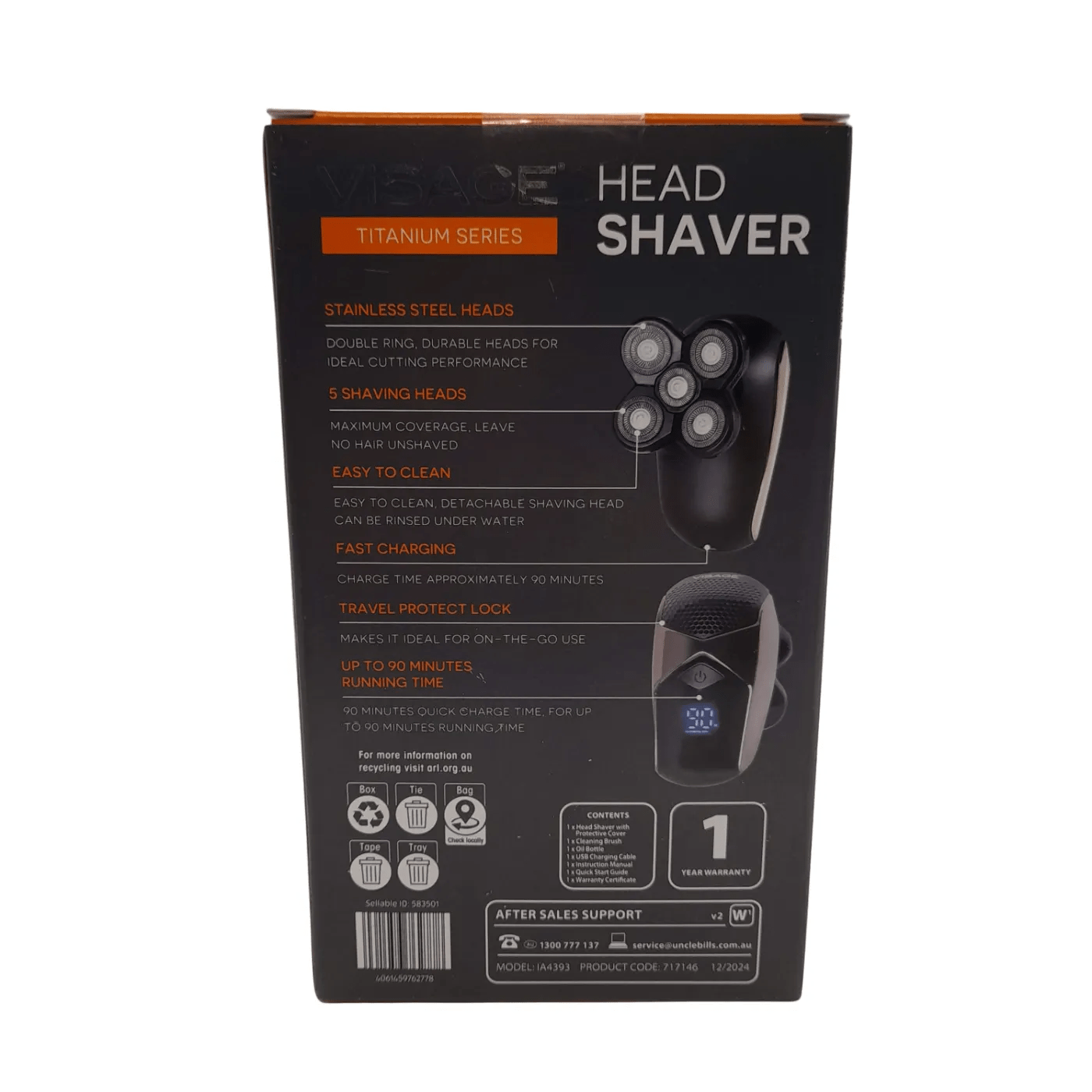 Visage Titanium Series Head Shaver – WR 1355602