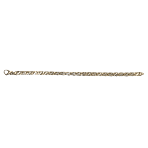 Men’s 18ct Yellow Gold Two-Tone Alternative X-Style Anchor Link Bracelet 24.2g 20cm