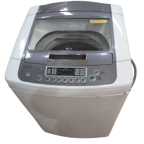 **LOCAL PICK UP ONLY** LG Top Loader Washing Machine WT-H8006, White, 8KG, Some Rust To Front Panel, With 3x Hoses + Drain Hose (NA 1343872)