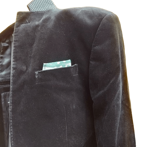 Men’s Savile Row Asher JV1 Black Velvet Jacket/Blazer, 96R, Contemporary Fit, Like New With Tags, RRP $349.99 (NA 1353776)