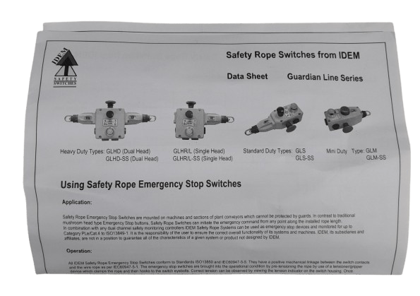 IDEM 826-4110 GLS-SS Rope Pull Switch Like New