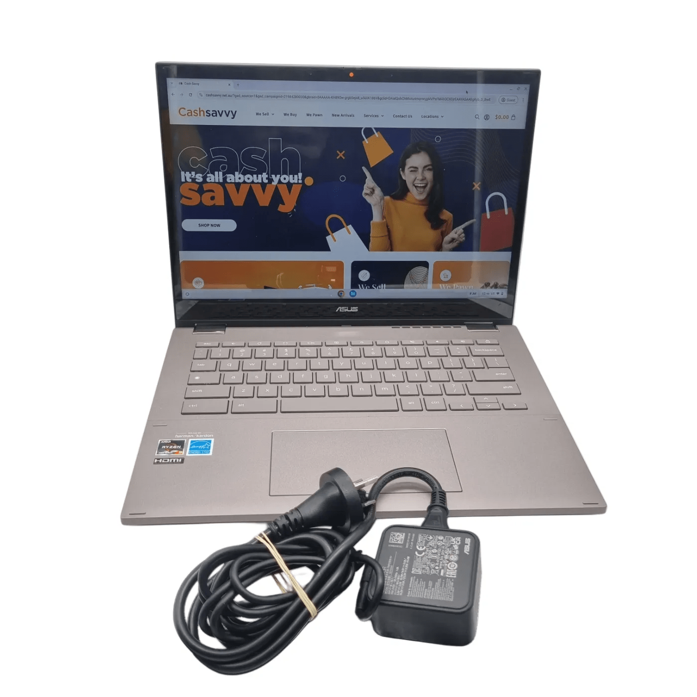 ASUS Chromebook Plus Flip CM3401 – 14” Touchscreen 2-in-1 Laptop With Charger (WR 1346823)