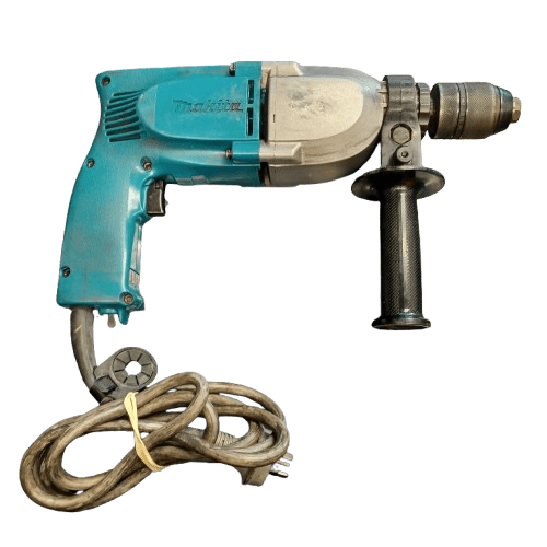 Makita Hammer Drill HP2010N, Green, Has Name Engraved On Side, With Hard Case, Handle, Depth Rod (WR 1342664)