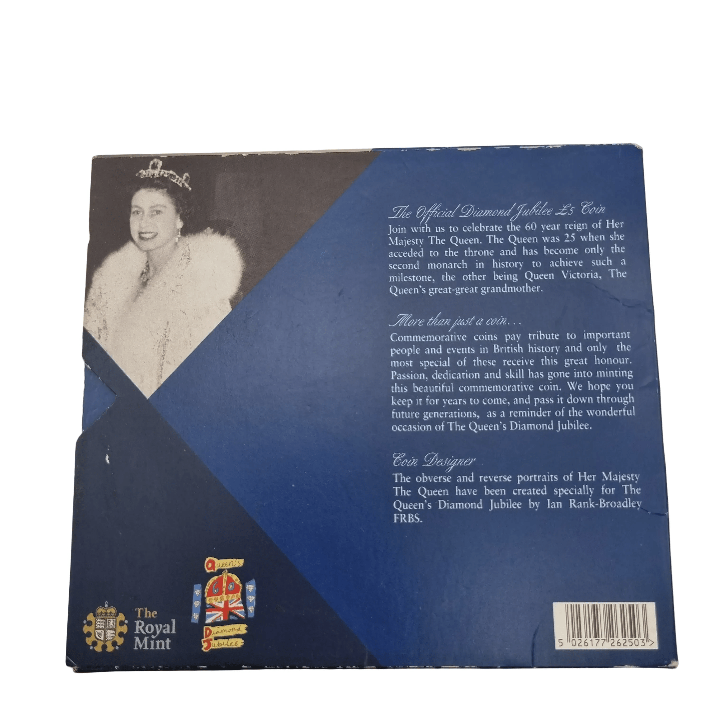 2012 Queen Elizabeth II Diamond Jubilee Five Pound Crown Brilliant Uncirculated Coin