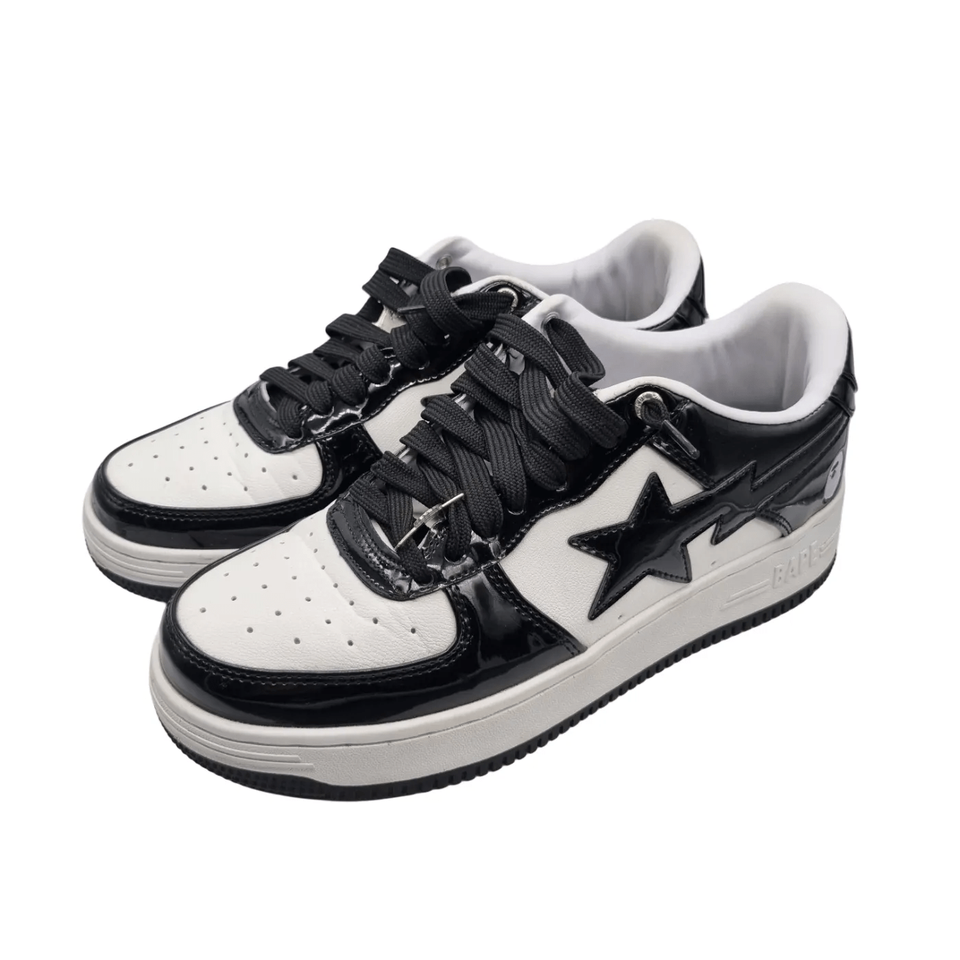 Men's A Bathing Ape Bape Sta Low White Shoes Size US Bag