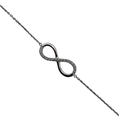 Ladies 18ct White Gold Grain Set Figure 8 Diamond Bracelet 18.00cm 0.15ct TDW With Valuation (MR)