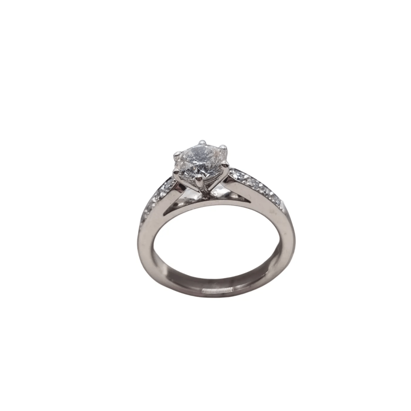 Ladies 18ct White Gold Brilliant Cut Tapered Diamond Ring – Size 5.5